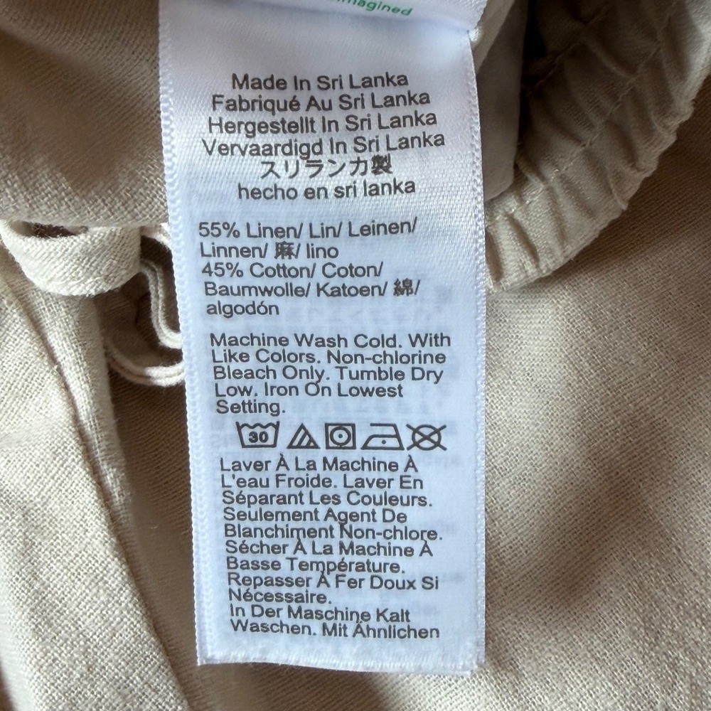 J.Crew Linen Cotton Drawstring Pants Minimalist Women 6 Beige Summer Breathable - Picture 9 of 9
